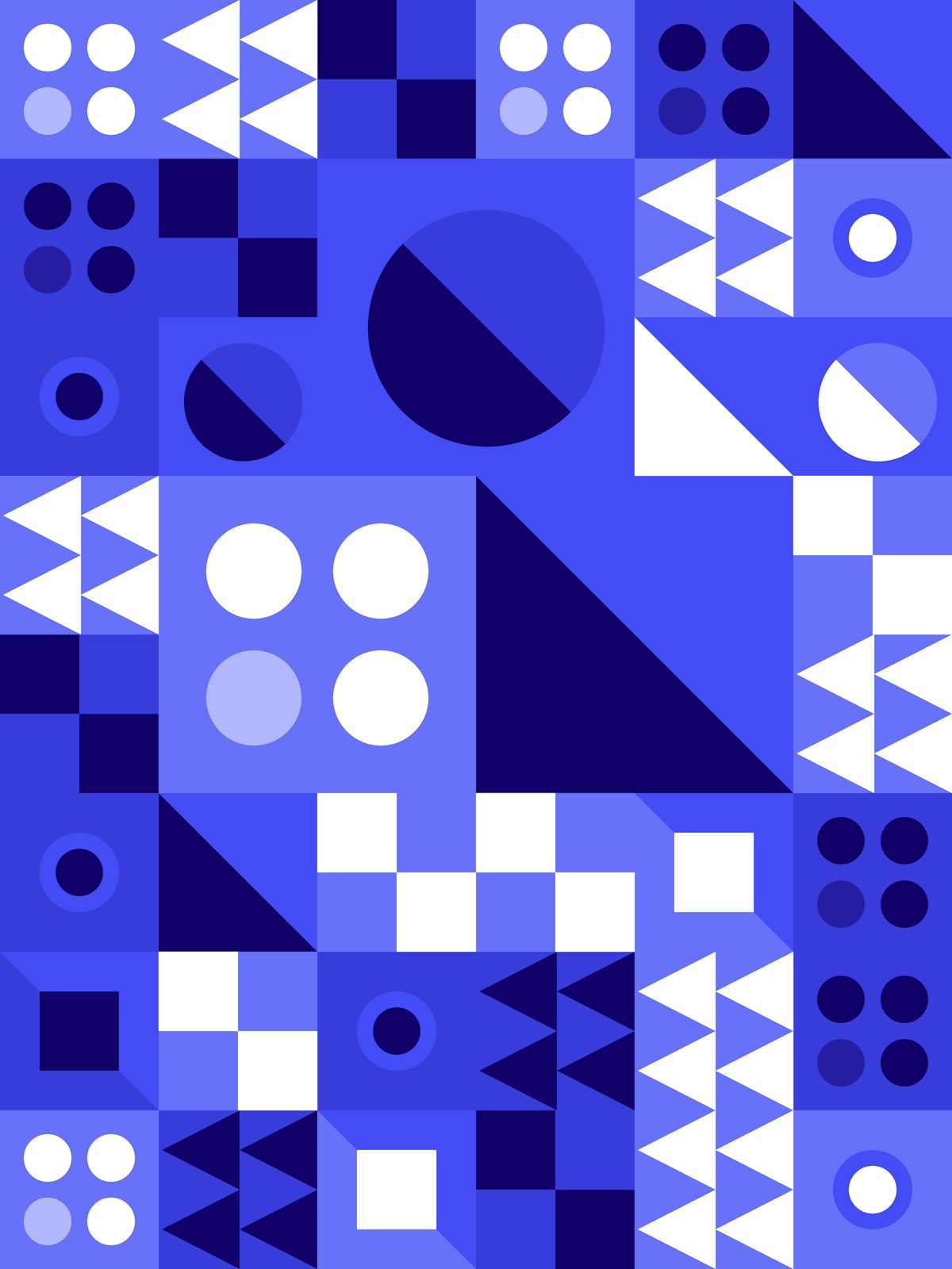 Coloured letter blocks arranged in rows